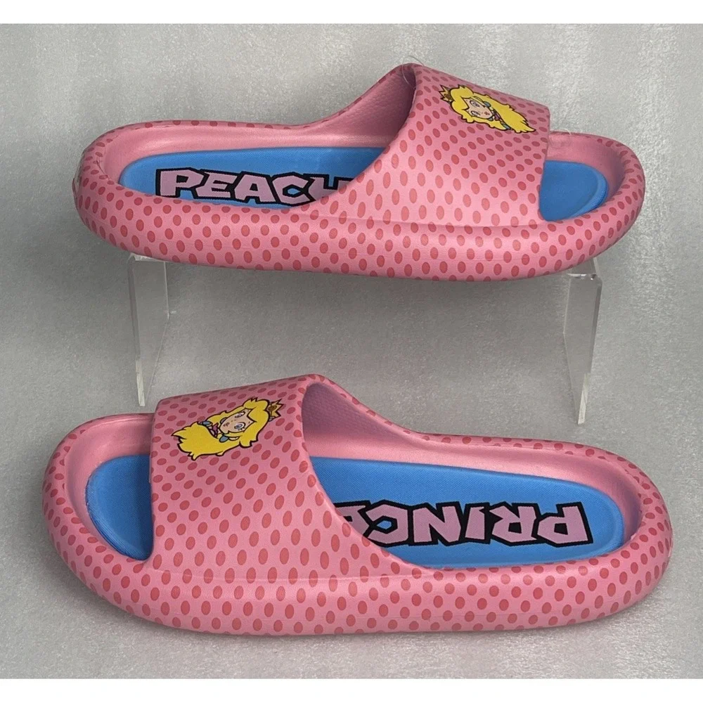 Ground Up Princess Peach Slides Slip On Pink Sandals Super Mario Women's Size 11